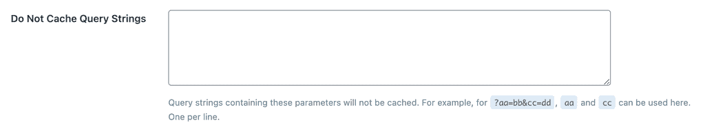 LS Cache excludes query strings