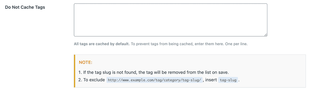 Do Not Cache Tags
