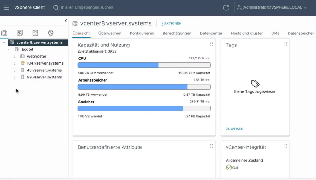 vmware vcenter übersicht