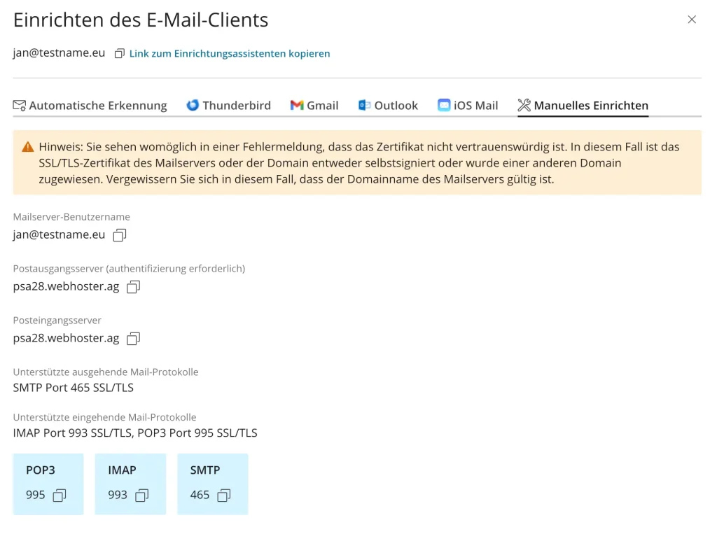 einrichten-des-email-clients - webhoster.de AG - Cloud und Webhosting
