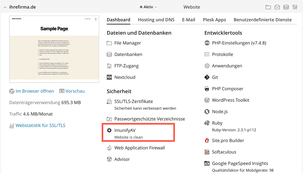 imunifyav plesk uebersicht 1024x591 1
