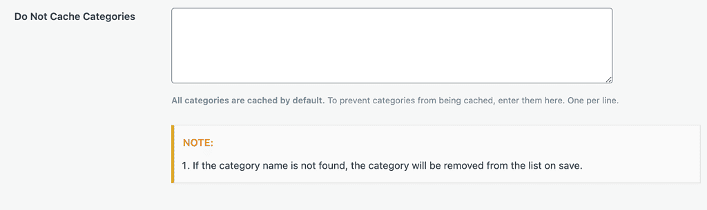 litespeed cache excludes do not cache categories