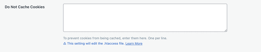Do Not Cache Cookies