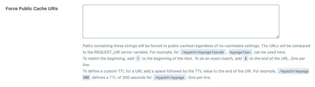 Force Public Cache URIs
