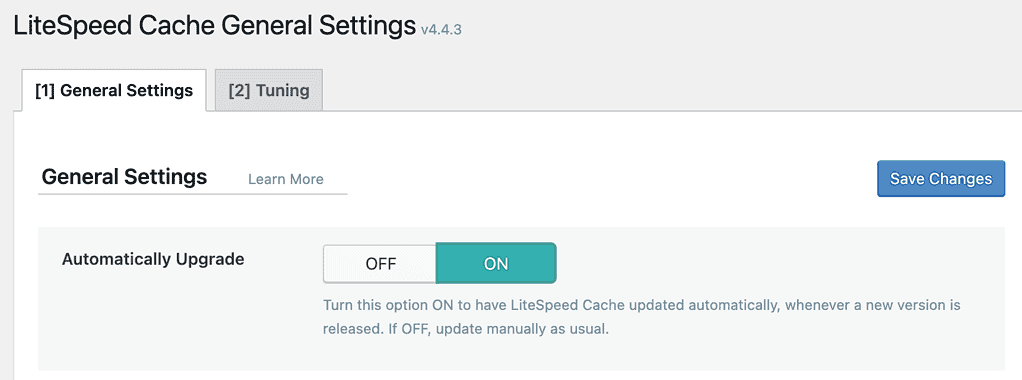 Litespeed Cache General Automatische Updates