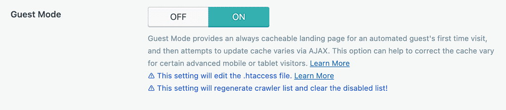 Litespeed Cache Guest mode