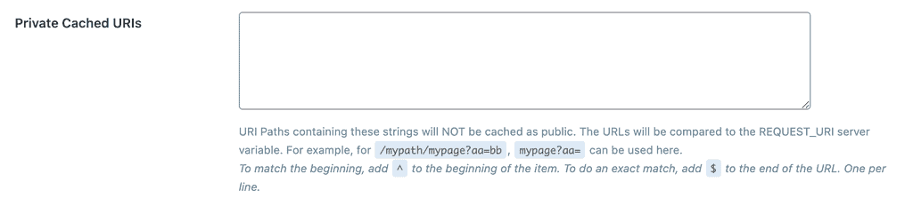 Private Cached URIs
