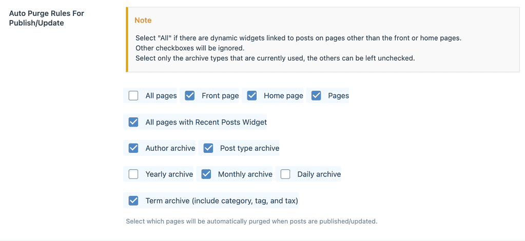 Auto Purge Rules For Publish/Update