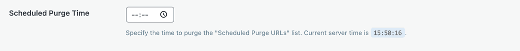 Scheduled Purge Time im Litespeed Cache