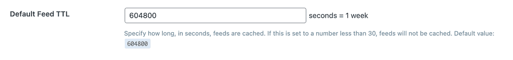 Default Feed TTL