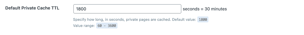 Default Private Cache TTL