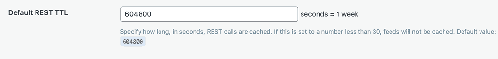 Default REST TTL