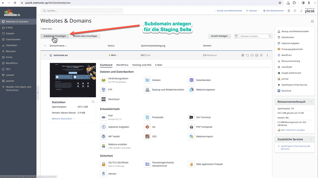 plesk subdomain anlegen fuer staging seite 1024x576 1