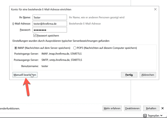 Passwortgeschützte Verzeichnisse in Plesk: Schritt-für-Schritt-Anleitung - webhoster.de AG - Cloud und Webhosting Thunderbird Konto manuell