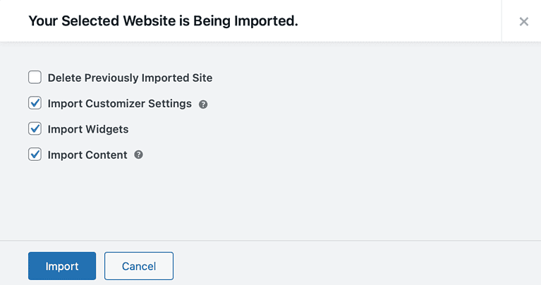 Website Import Status
