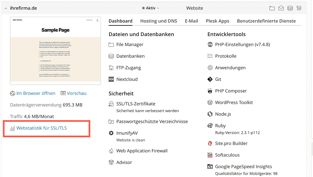 webstatistik plesk uebersicht 1024x581 1