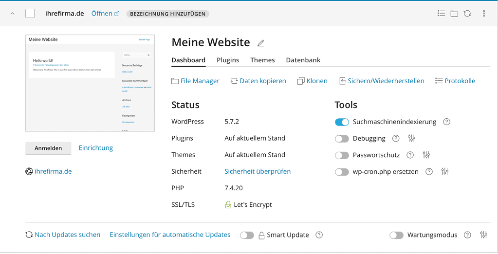 Anmelden im WordPress