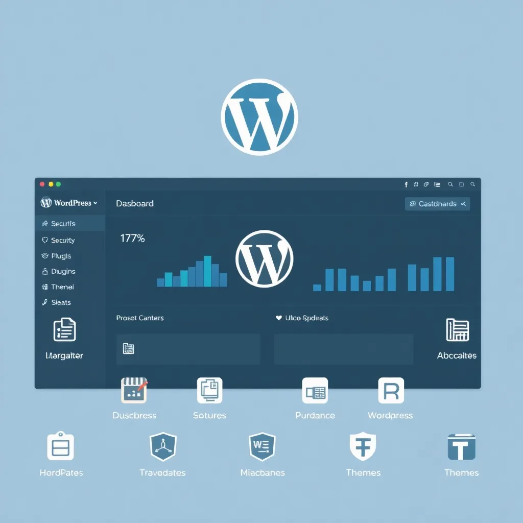 Übersichtliches Dashboard des WordPress Toolkits mit Icons für verschiedene Verwaltungsfunktionen