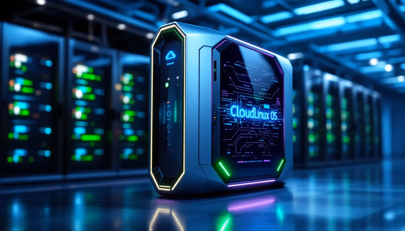 Ein Server mit CloudLinux OS in einer modernen Hosting-Umgebung.