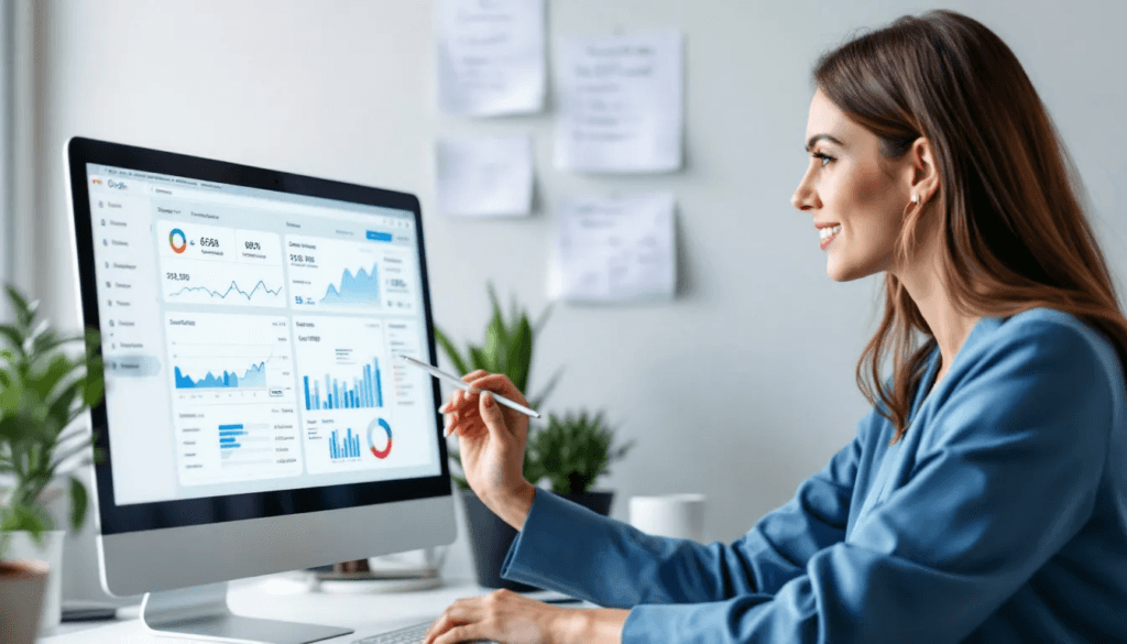 Das Bild zeigt eine digitale Darstellung, die das Thema Suchmaschinenoptimierung illustriert, mit Elementen wie einem Stadtplan und Symbolen für Online-Präsenz und Social Media Marketing. Es vermittelt den Erfolg im Internet, indem es eine inhabergeführte Full-Service-Internetagentur präsentiert, die Unternehmen bei der Verbesserung ihrer Sichtbarkeit unterstützt.