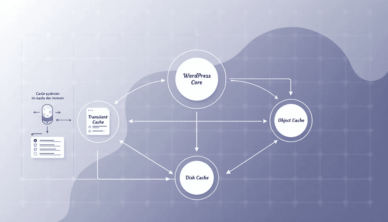 Eine grafische Darstellung des WordPress Caches und seiner Funktionsweise.