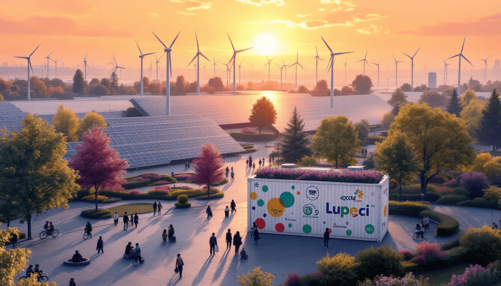 Das Bild zeigt eine Gruppe von Menschen, die in einem modernen Büro zusammenarbeiten, um Strategien für nachhaltigkeitsorientierte Projekte zu entwickeln. Auf einem Tisch liegen Nachhaltigkeitsberichte und Kommunikationsmaterialien, die darauf hinweisen, dass die Agentur Verantwortung für den Wandel und die Zukunft unseres Planeten übernimmt.