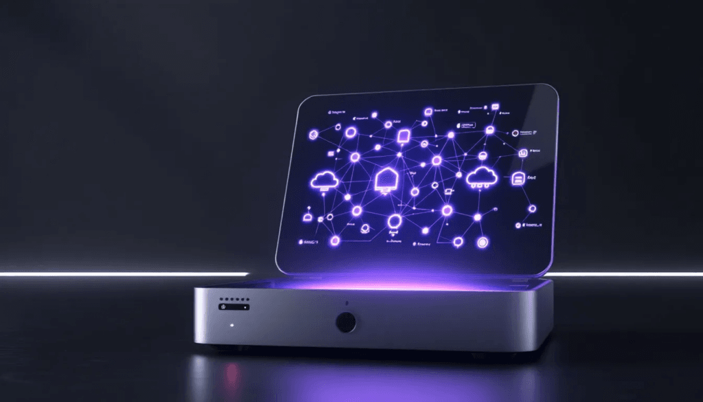 A digital illustration of a virtual private server (VPS) setup, showcasing interconnected servers and cloud elements, emphasizing the concept of cloud hosting and server resources. The image highlights the technological infrastructure typically associated with cloud VPS solutions and managed server environments.