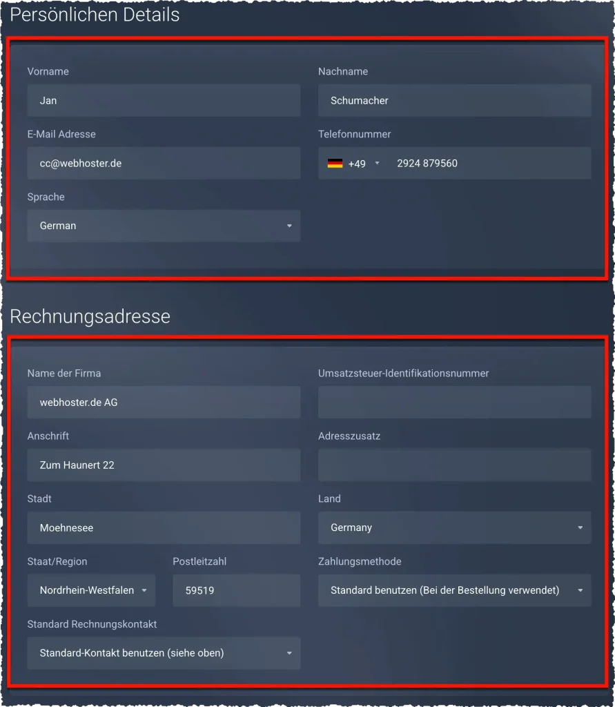 dashboard-kontodetails-kontaktdaten-rechnungsdaten - webhoster.de AG